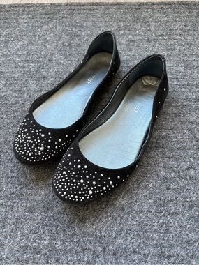 Nine West - Silver Studded Suede Flats (size 5)